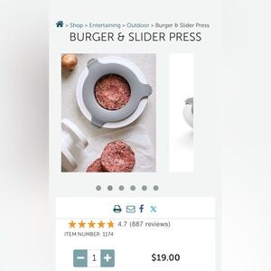 Pampered Chef Gray Burger & Slider Press